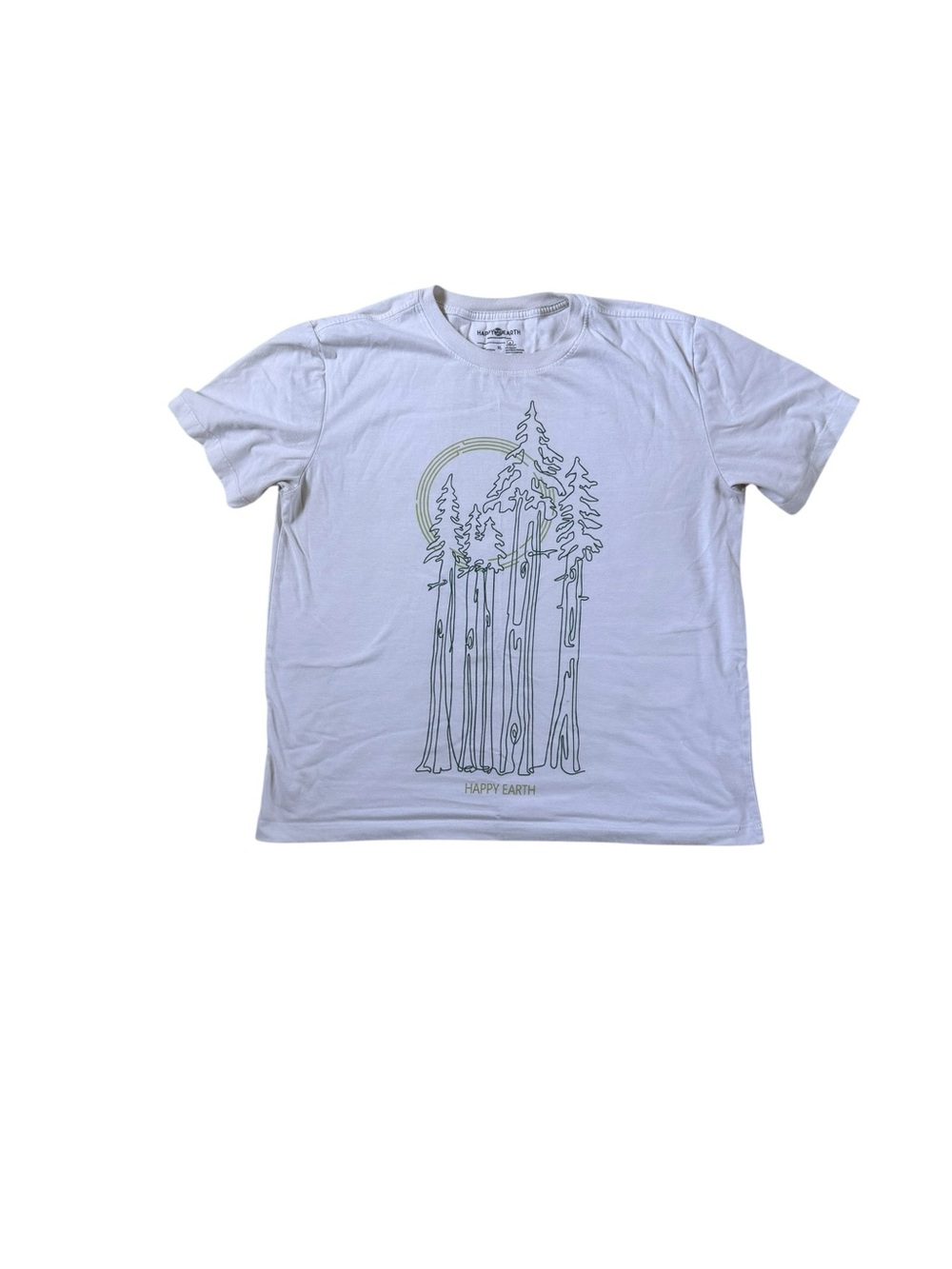 Happy Earth Women's White Short Sleeve‎ Graphic Tee- Women’s XL